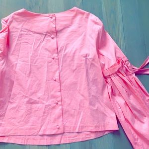 Pleated pink blouse